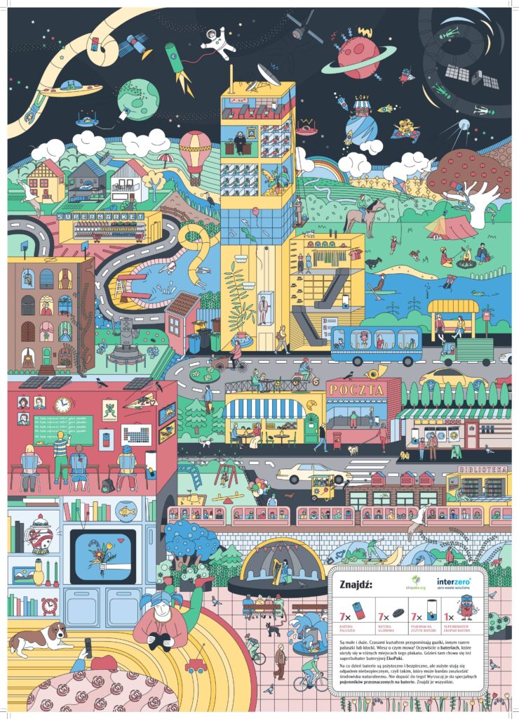 plakat o bateriach i akumulatorach